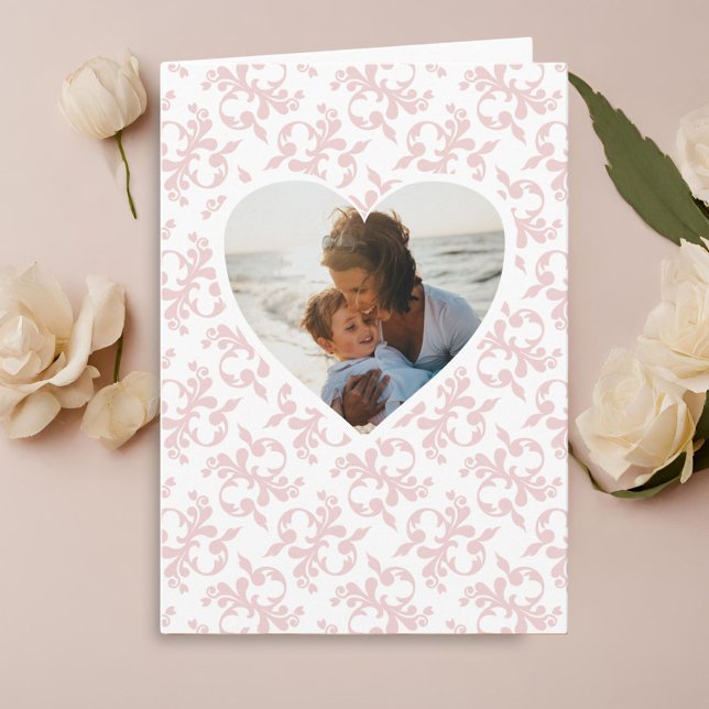 Carte Photo de Heart Pink Rococo Fête des mères du Motif (Créateur téléchargé)