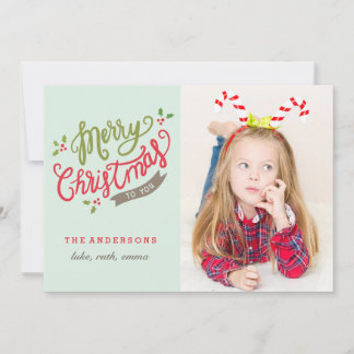 Carte photo de Joyeux Noël/adorable/mignon
