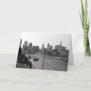 Carte Photo de Kansas City Skyline et White