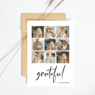 Carte Photo de la famille Collage Grateful & Nom de fa