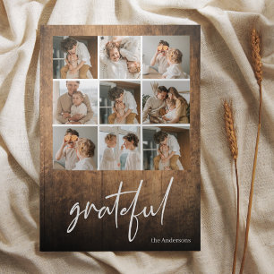 Carte Photo de la famille Collage Grateful & Nom de fa