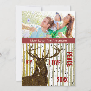 Carte photo de la famille des cerfs de Birch Tree