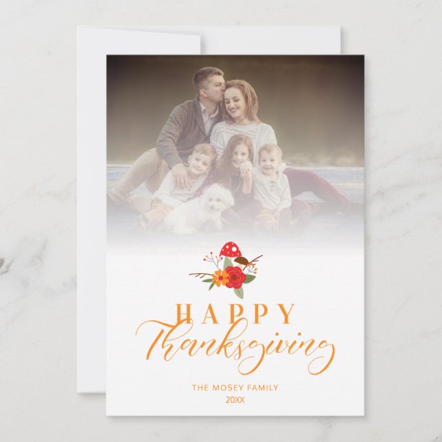 Carte Photo de la famille du Bon thanksgiving de transpa (Devant)