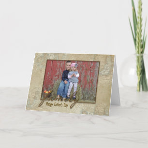 Carte Photo de la famille Fête des pères