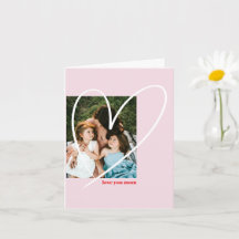 Carte photo de la fête des mères avec cœur dessiné
