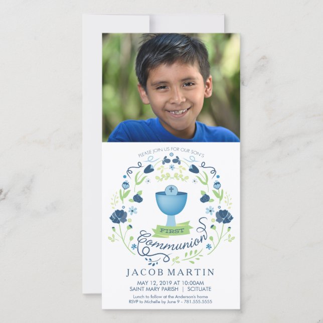 Carte photo de la première communion - Invitation  (Devant)