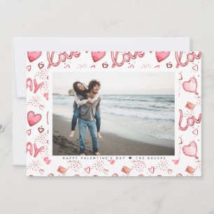 Carte photo de la Saint-Valentin à double face   R