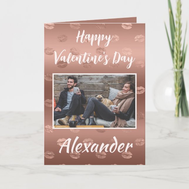 Carte Photo de la Saint-Valentin avec empreinte de rouge (Devant)