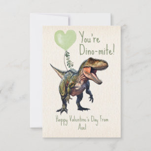 Carte Photo de la Saint-Valentin de la classe verte Dino