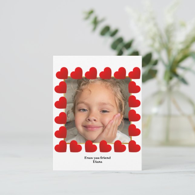 ❤️ Carte photo de la Saint-Valentin pour enfants (Debout devant)