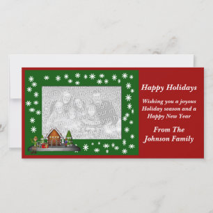 Carte photo de la scène des elfes de Noël