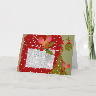 Carte photo de la souris de Noël