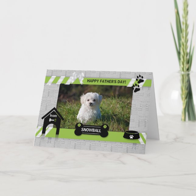 Carte Photo de l'animal de compagnie Dog Green Fête des  (Devant)