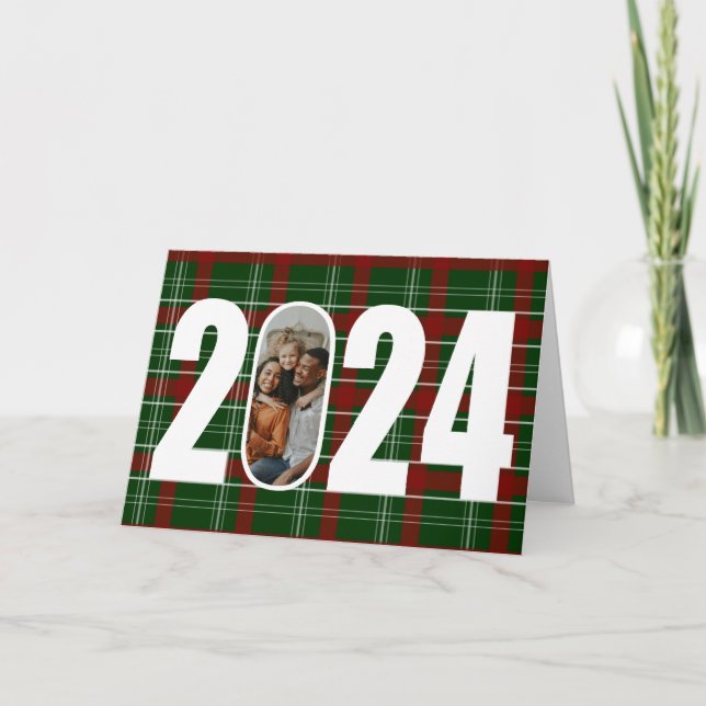 Carte photo de l'année de vacances Peek-a-Boo (Devant)