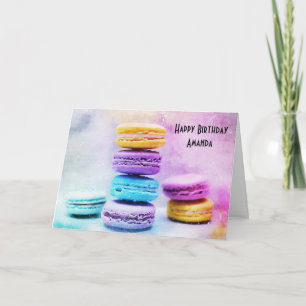 Carte Photo de l'anniversaire des Macarons colorés