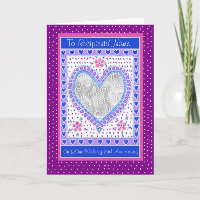 Carte photo de l'anniversaire du Mariage du coeur  (Devant)