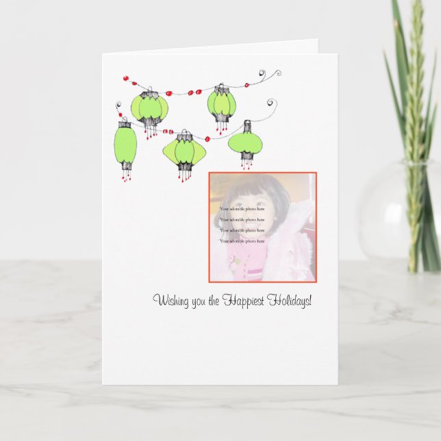 Carte photo de lanterne chinoise (Devant)