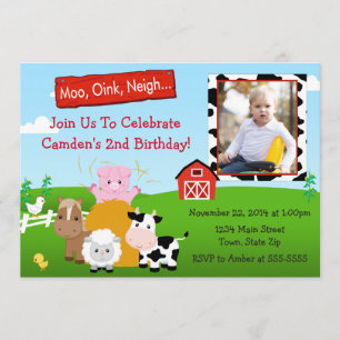 Carte photo de l'invitation 5x7 d'anniversaire de