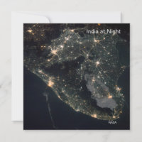 Photo de l'ISS de la NASA Inde à la nuit