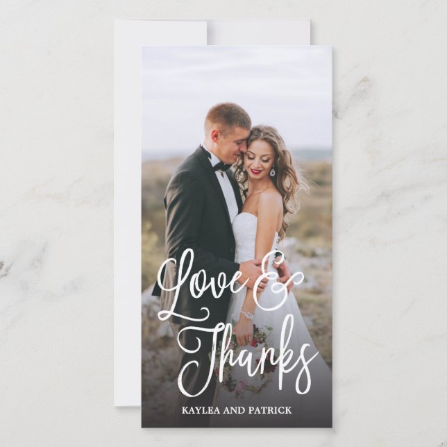 Carte photo de Mariage de script romantique (Devant)