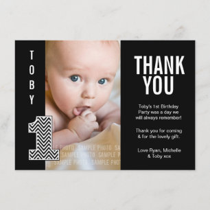 Carte photo de Merci d'anniversaire de Chevron de