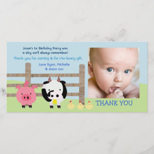 Carte photo de Merci de bébé de basse-cour