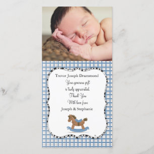 Carte photo de Merci de bébé de cheval de