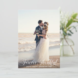 Carte PHOTO DE Merci DE Mariage blanc JAMAIS RECONNUE
