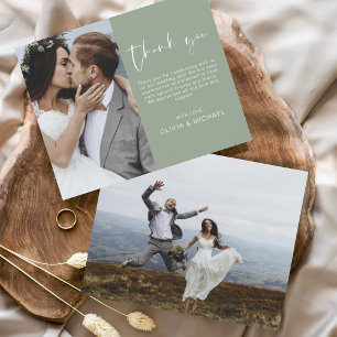 Carte photo de Merci de Mariage écologique de la t