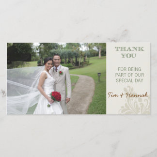Carte photo de Merci de mariage personnalisé