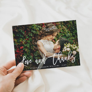 Carte photo de Merci de script chic
