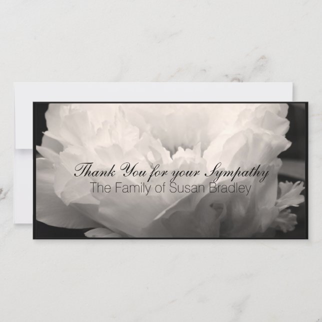 Carte photo de Merci de sympathie de la pivoine 3 (Devant)