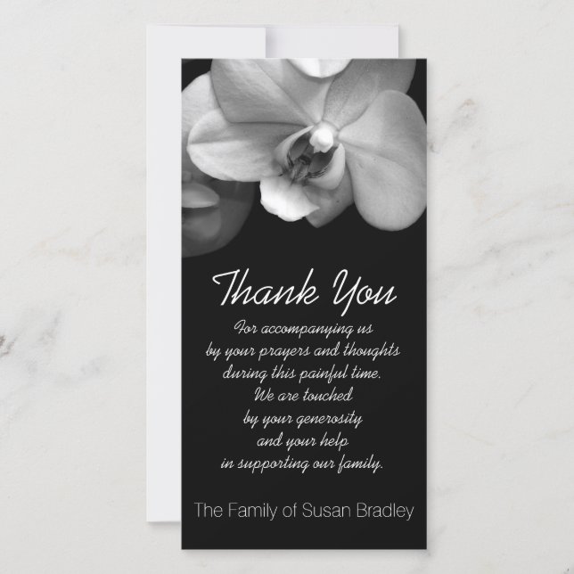 Carte photo de Merci de sympathie de l'orchidée 1 (Devant)