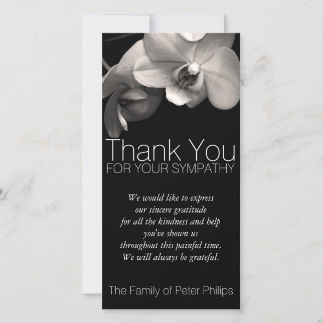 Carte photo de Merci de sympathie de l'orchidée 2b (Devant)