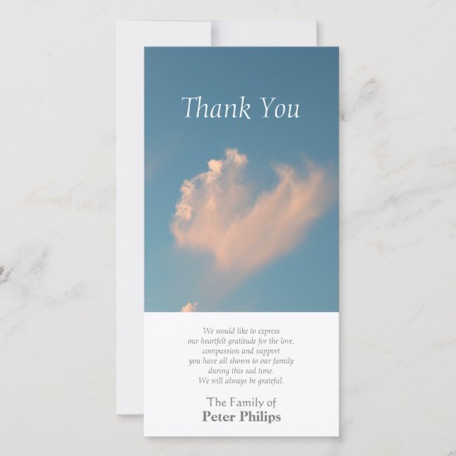 Carte photo de Merci de sympathie du nuage 3 de (Devant)