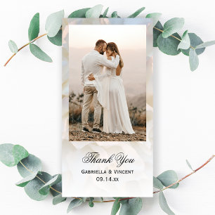 Carte photo de Merci Mariage Floral blanc