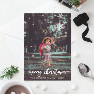 Carte photo de Noël à script rustique moderne