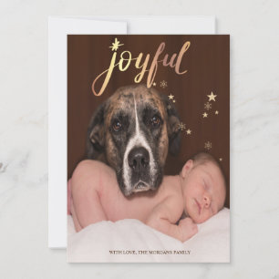 Carte Photo de Noël aux pattes de chien joyeuses