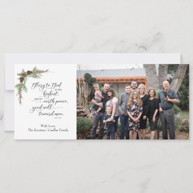 Carte photo de Noël avec le couplet de la Bible KJ (Devant)