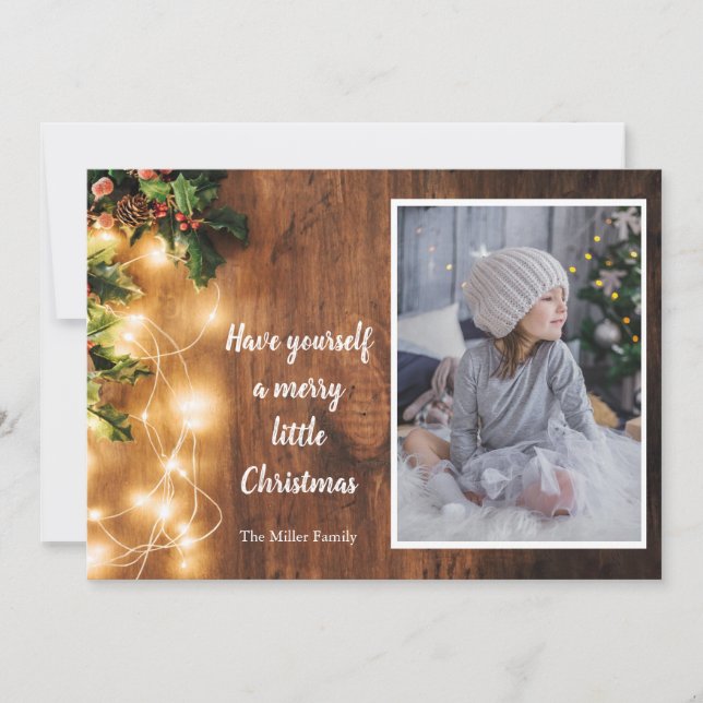 Carte photo de Noël avec lumières (Devant)