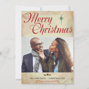 Carte photo de Noël chrétienne, Écriture sur le do