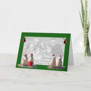 Carte photo de Noël de chien de prairie