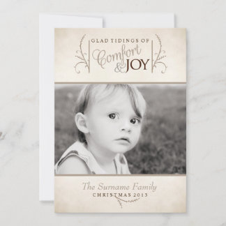 Carte photo de Noël de confort et de joie