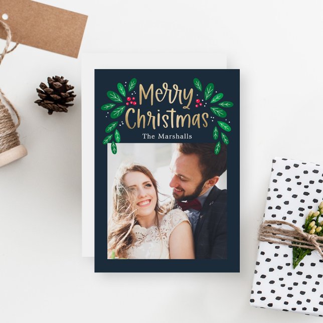 Carte photo de Noël de couleur modifiable (Créateur téléchargé)