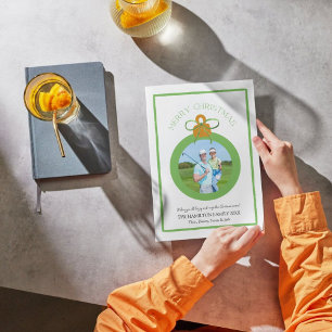 Carte photo de Noël de la coquette de la poule ver