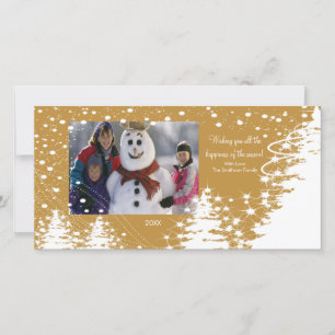 Carte photo de Noël de la famille des arbres couve