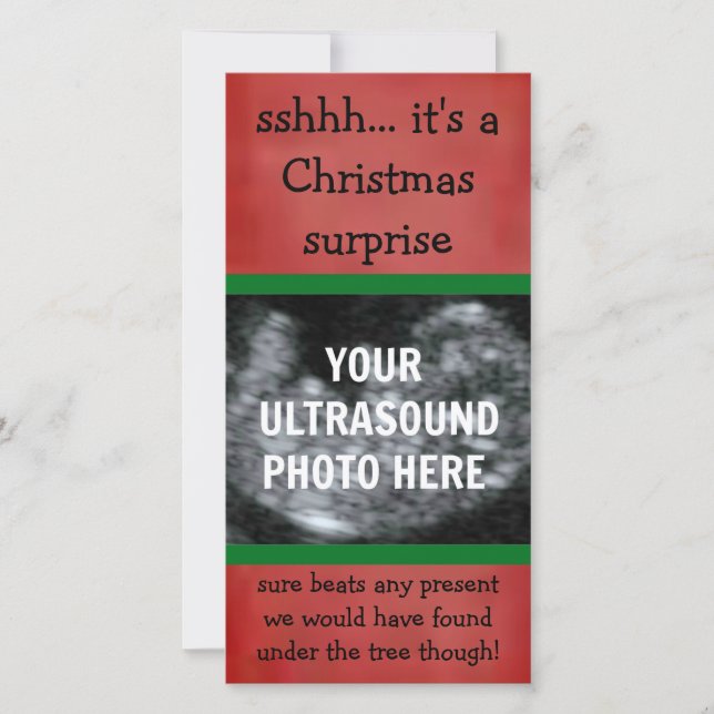 Carte photo de Noël de la grossesse surprise (Devant)