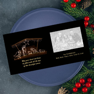 Carte photo de Noël de la Nativité religieuse