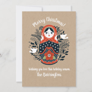Carte photo de Noël de la poupée de nidification m