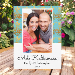 Carte photo de Noël de l'ananas Mele Kalikimaka